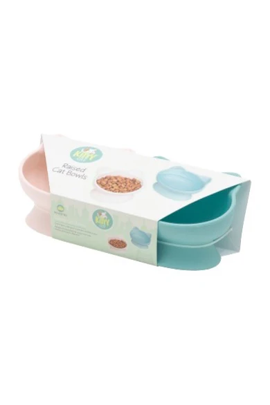 Sportpet Kitty City Pastel Raised Cat Bowl Set - Image 3