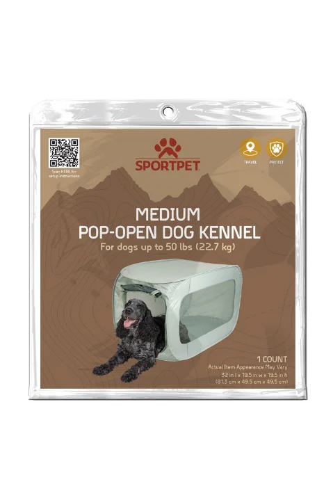Sportpet Pop-Open Soft-Sided Single Door Green Pet Crate - Image 2