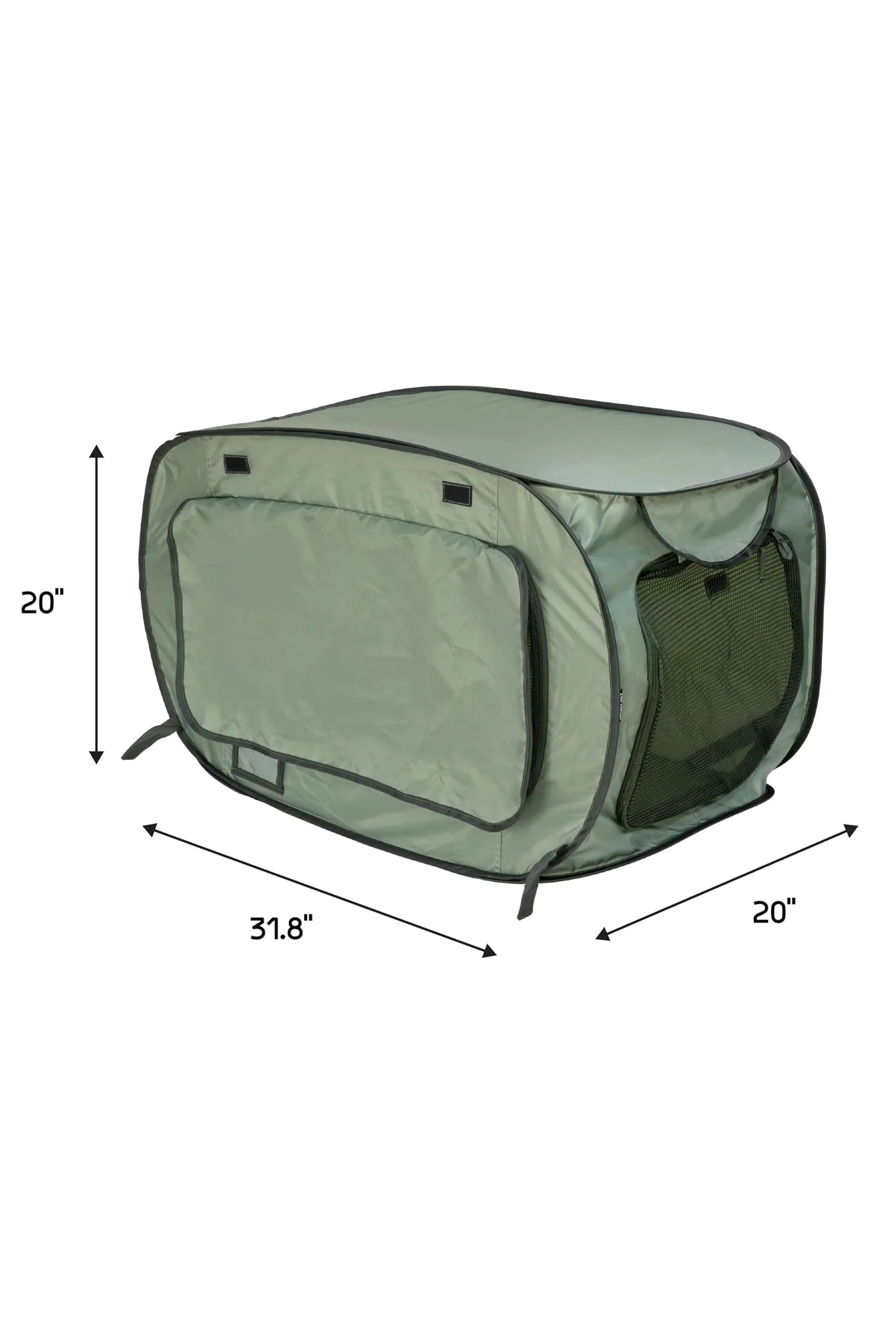 Sportpet Pop-Open Soft-Sided Two Door Green Pet Crate - Image 2