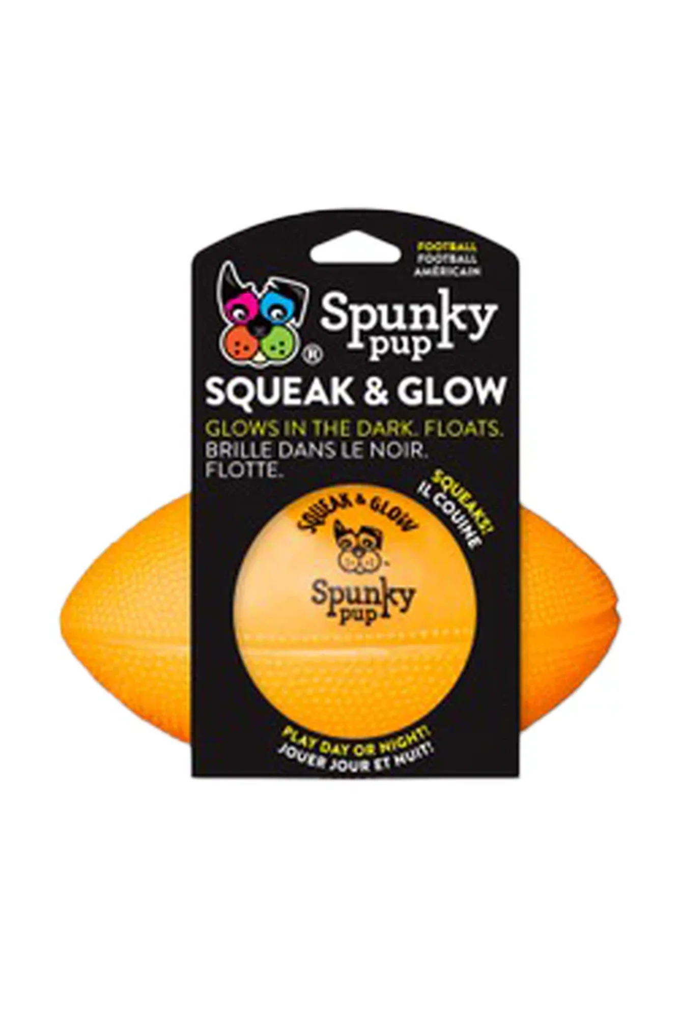 Spunky Pup Squeak and Glow Football Toy - Image 2