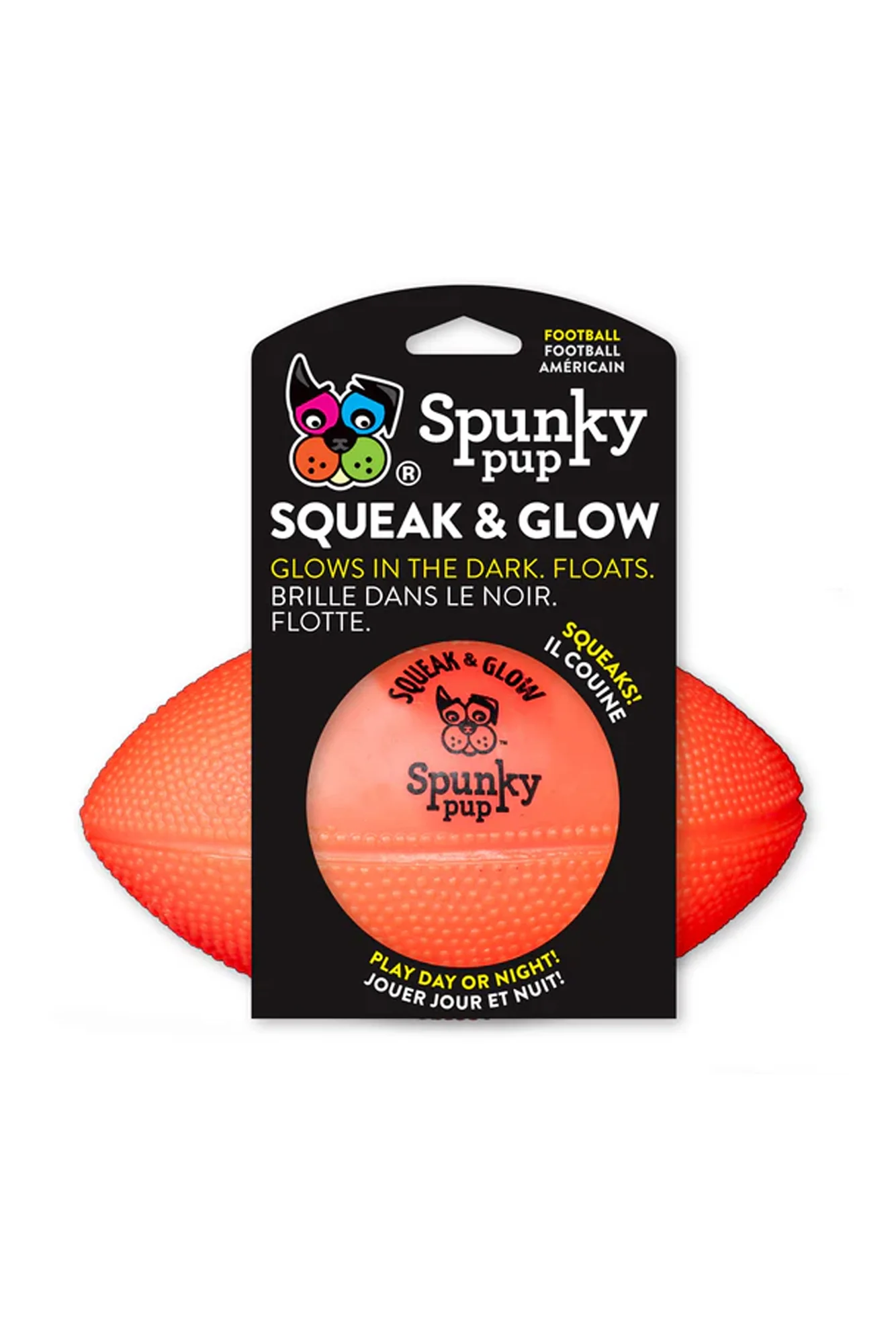 Spunky Pup Squeak and Glow Football Toy - Image 3