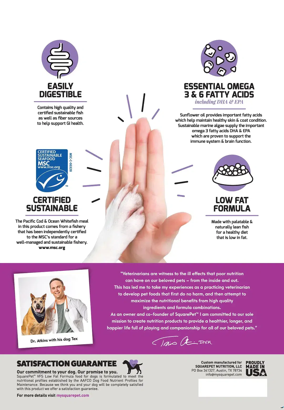 SquarePet VFS Gastrointestinal Low Fat Dry Dog Food - Image 5