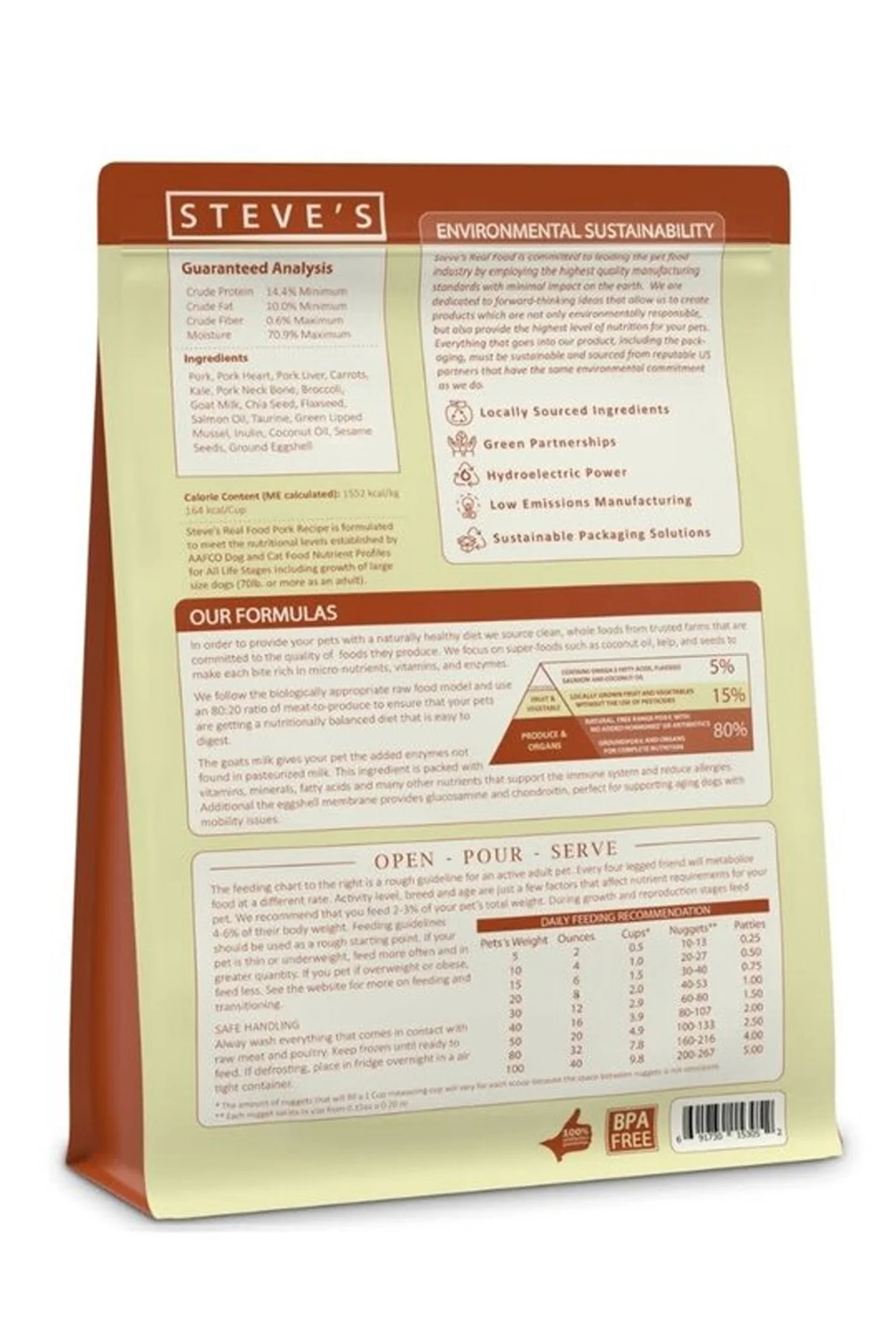 Steve's Real Food BARF Pork Nuggets Frozen Raw Dog Food - Image 2