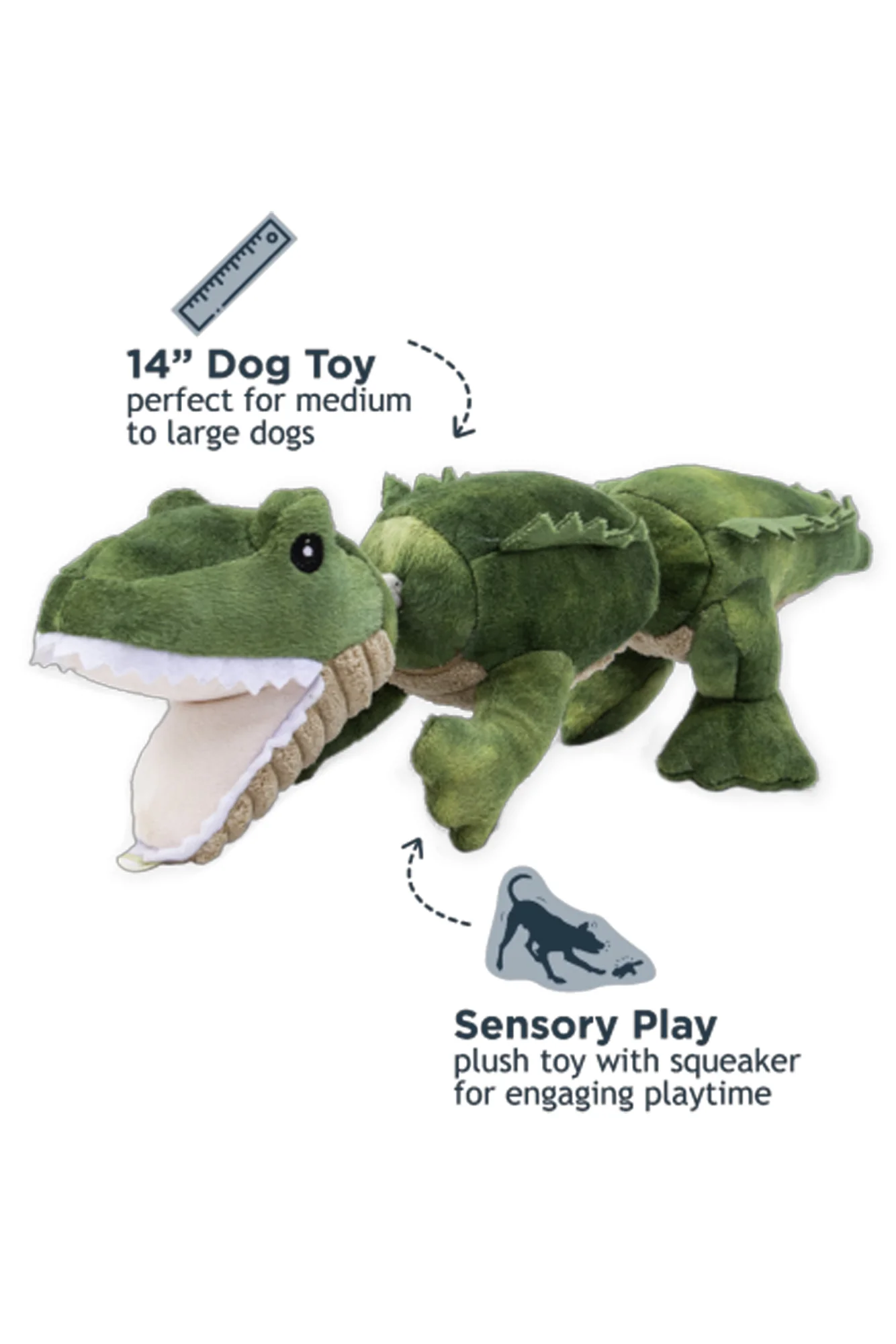 Tall Tails Alligator Jointed Plush Dog Toy - Image 2