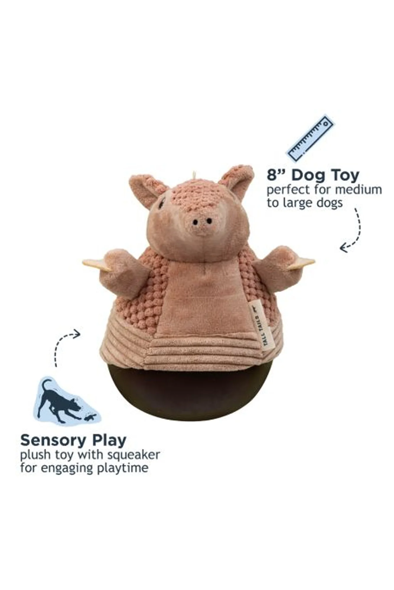 Tall Tails Armadillo Roly Poly Plush Dog Toy - Image 2