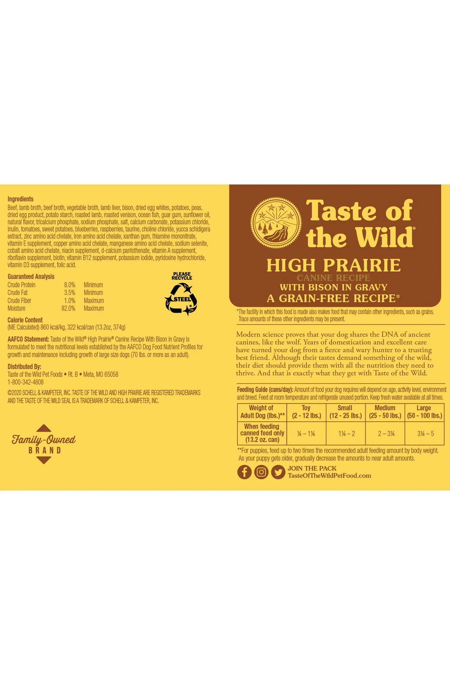 Taste of the Wild High Prairie Wet Dog Food - Image 2