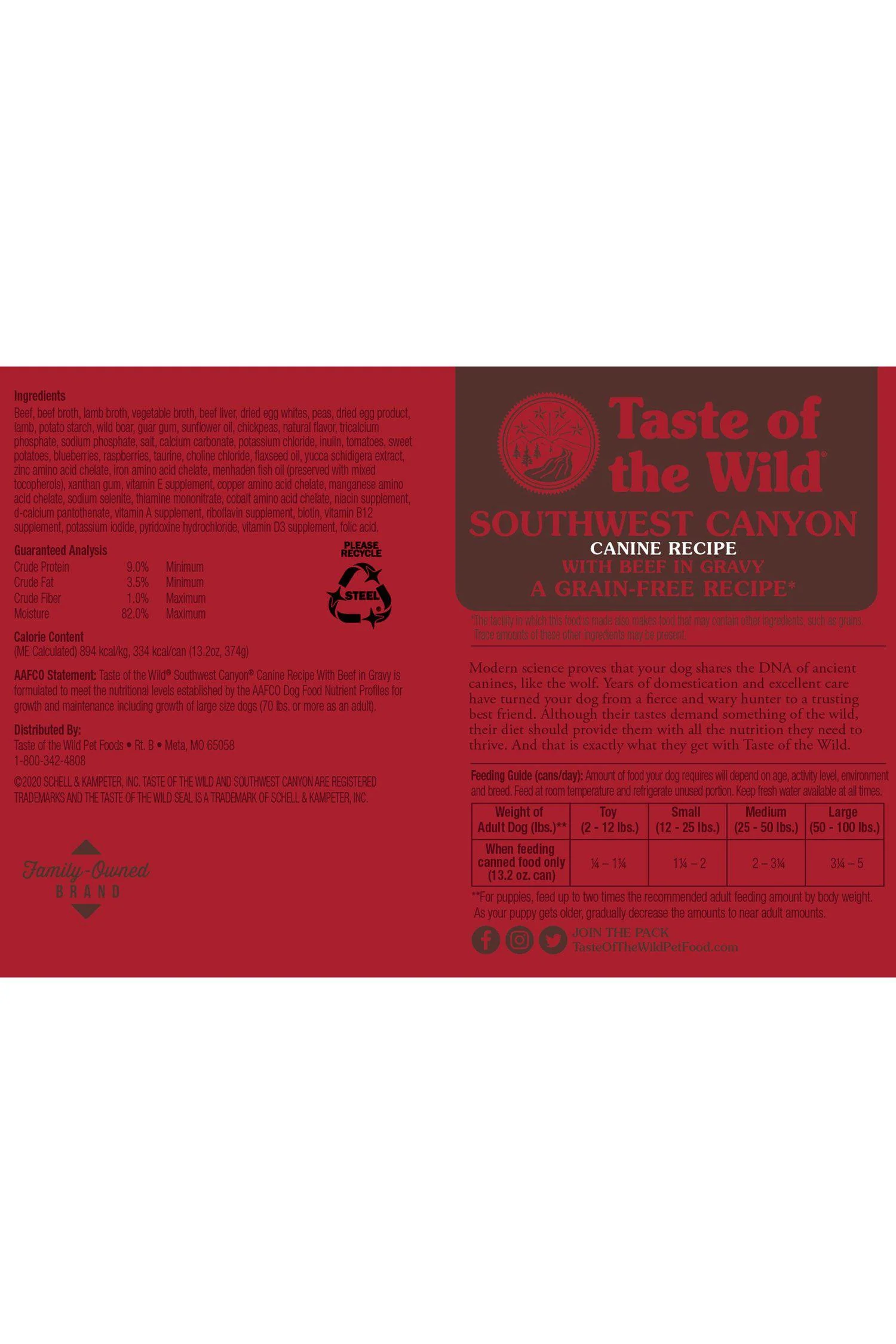 Taste of the Wild Southwest Canyon Wet Dog Food - Image 2