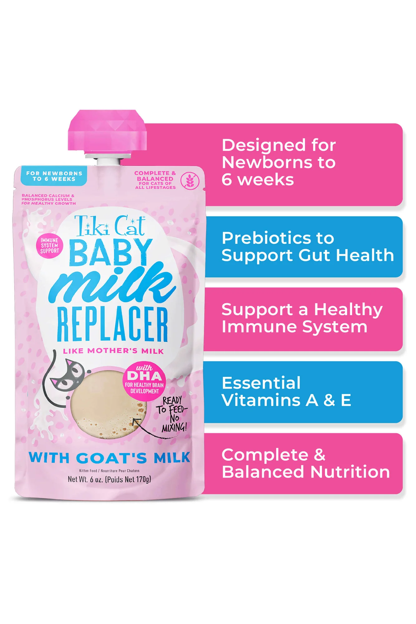 Tiki Cat Baby Milk Replacer Goat Milk Cat Food Pouch - Image 3