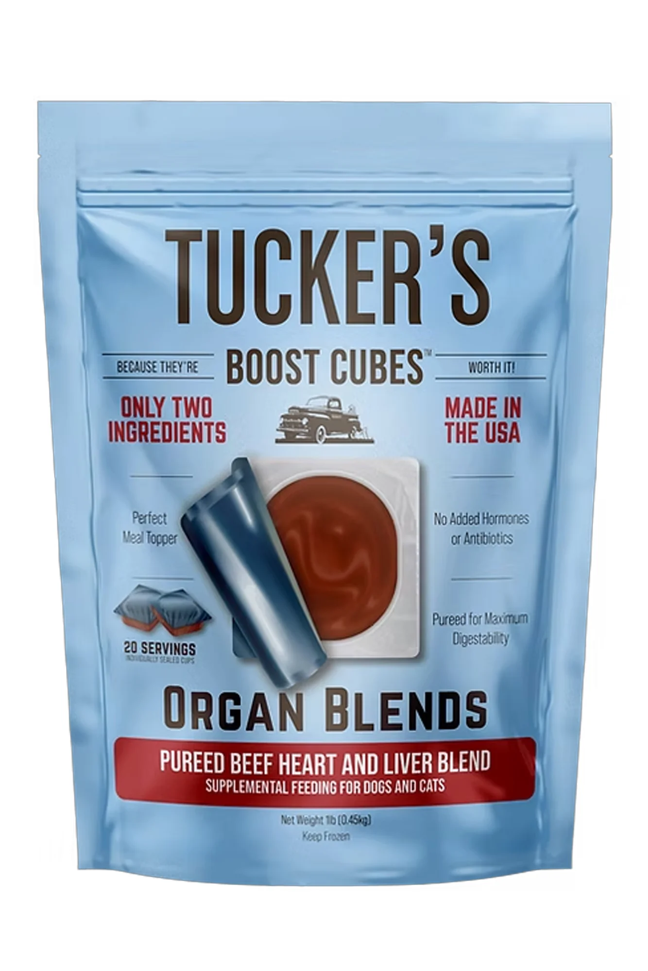 Tucker's Boost Cubes Organ Blends Beef Heart and Liver Dog Topper