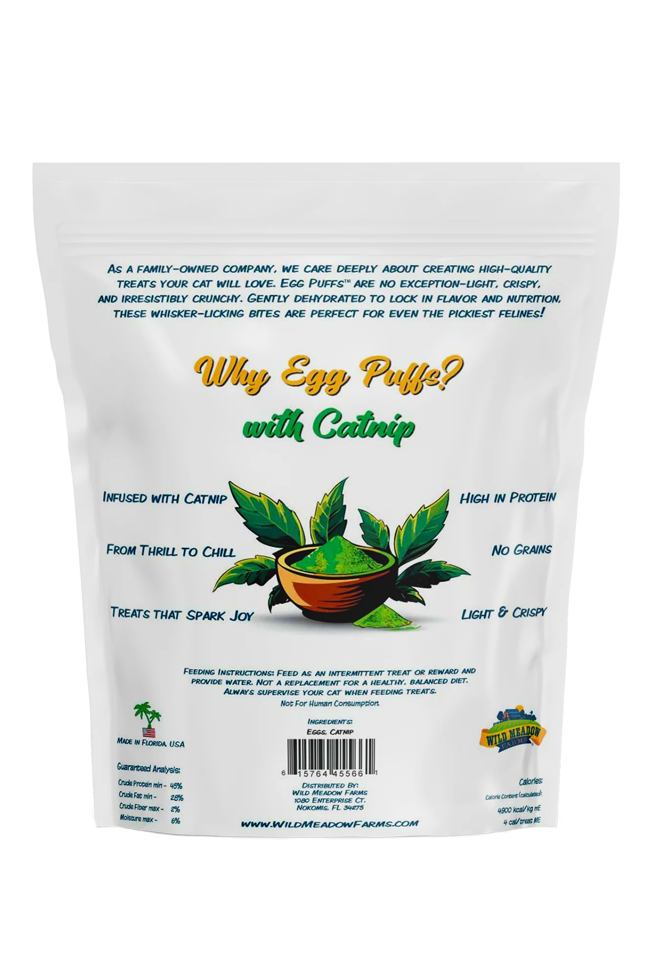 Wild Meadow Farms Catnip Egg Puffs Cat Treats - Image 2