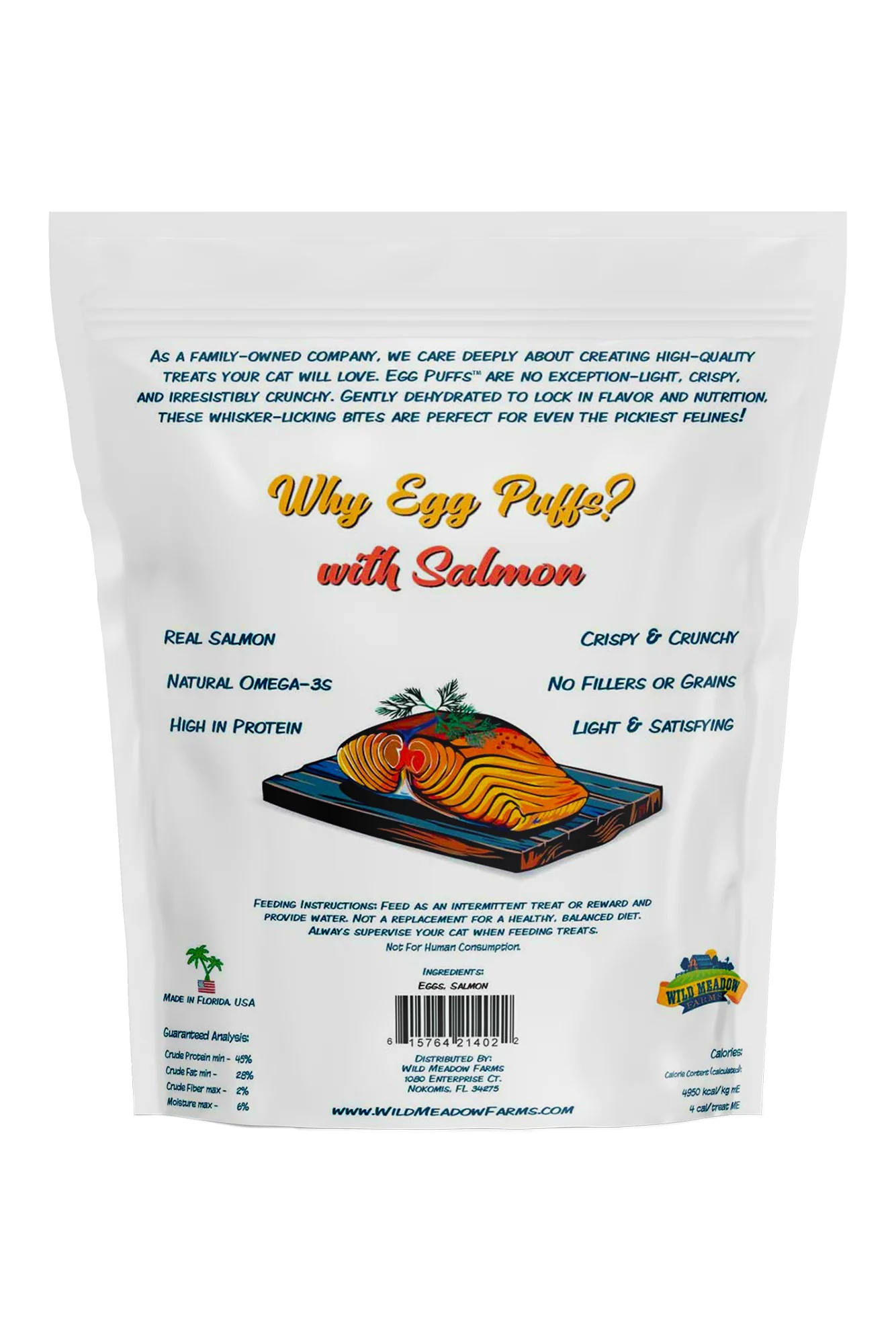 Wild Meadow Farms Salmon Egg Puffs Cat Treats - Image 2