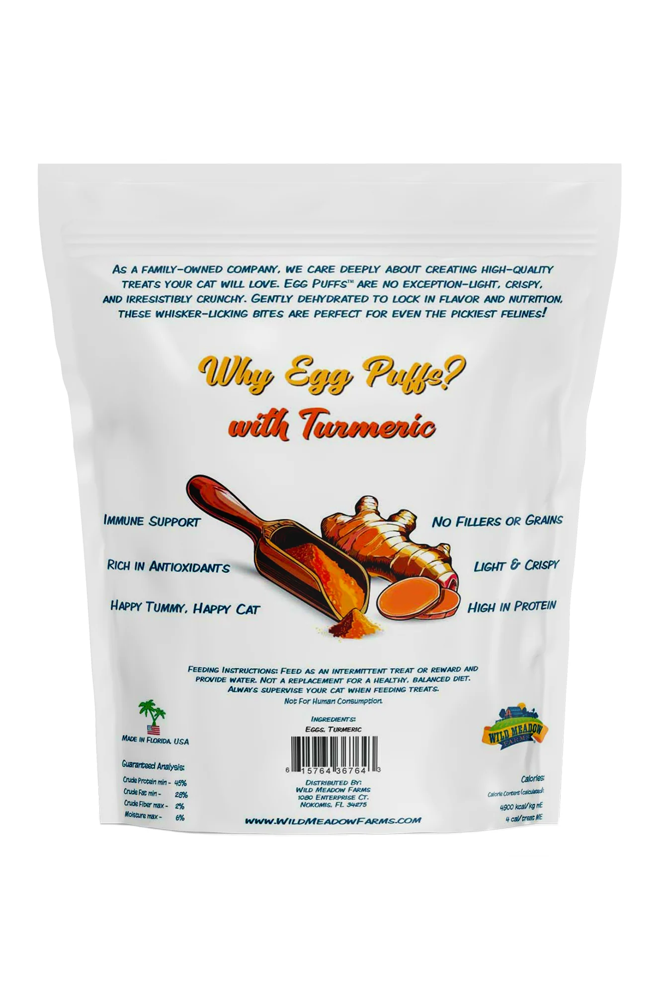 Wild Meadow Farms Turmeric Egg Puffs Cat Treats - Image 2