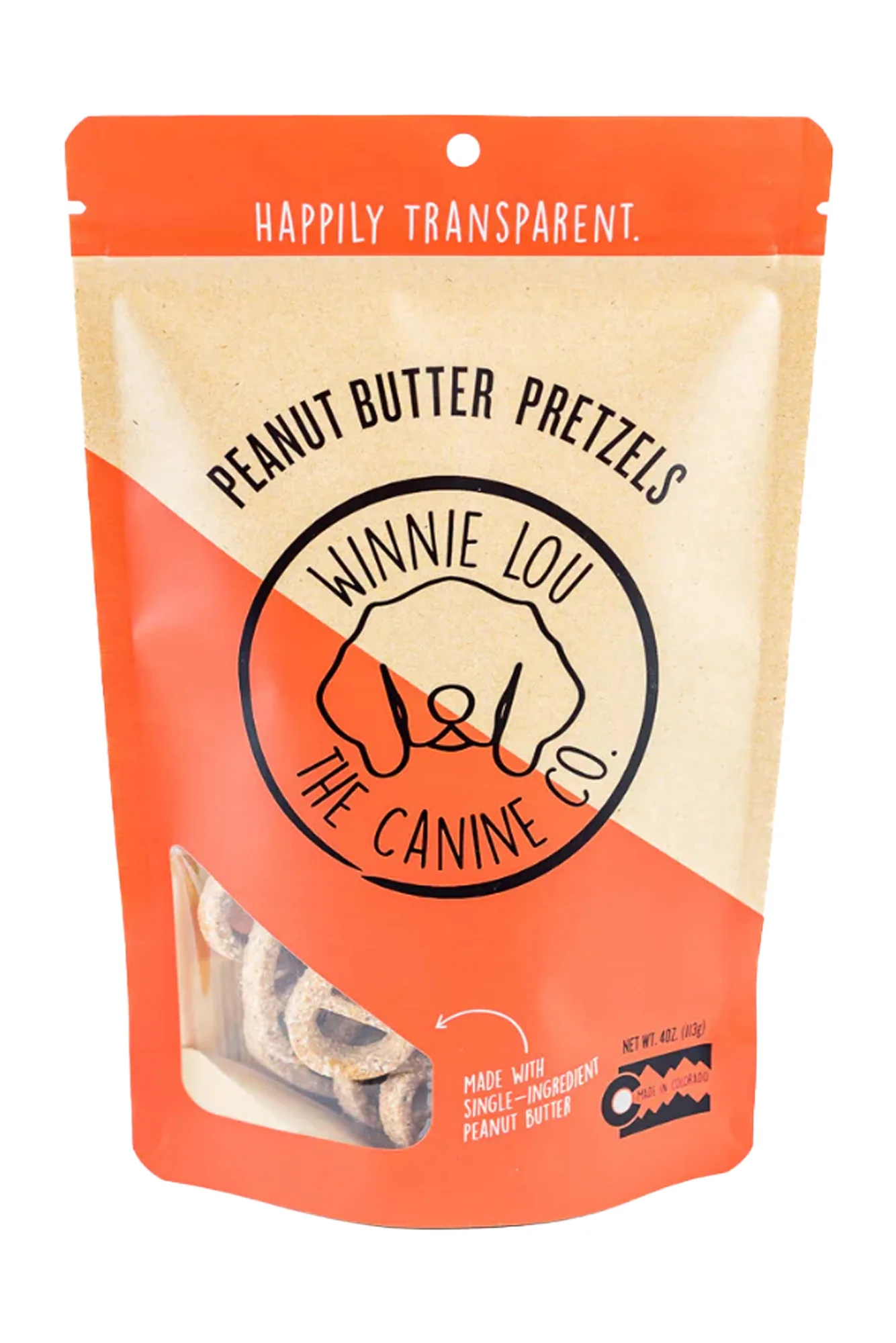 Winnie Lou Peanut Butter Pretzels Biscuit Dog Treats