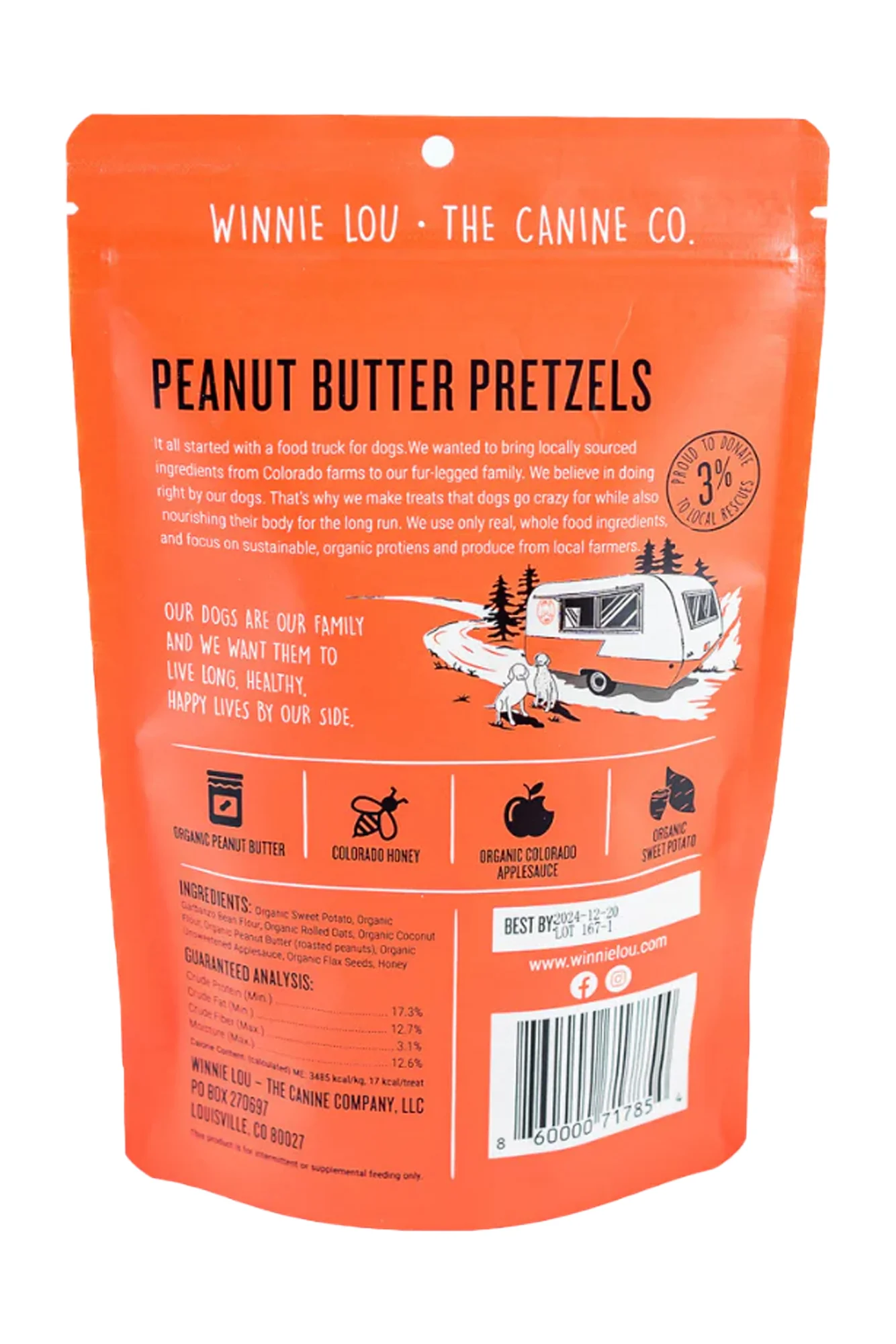 Winnie Lou Peanut Butter Pretzels Biscuit Dog Treats - Image 2