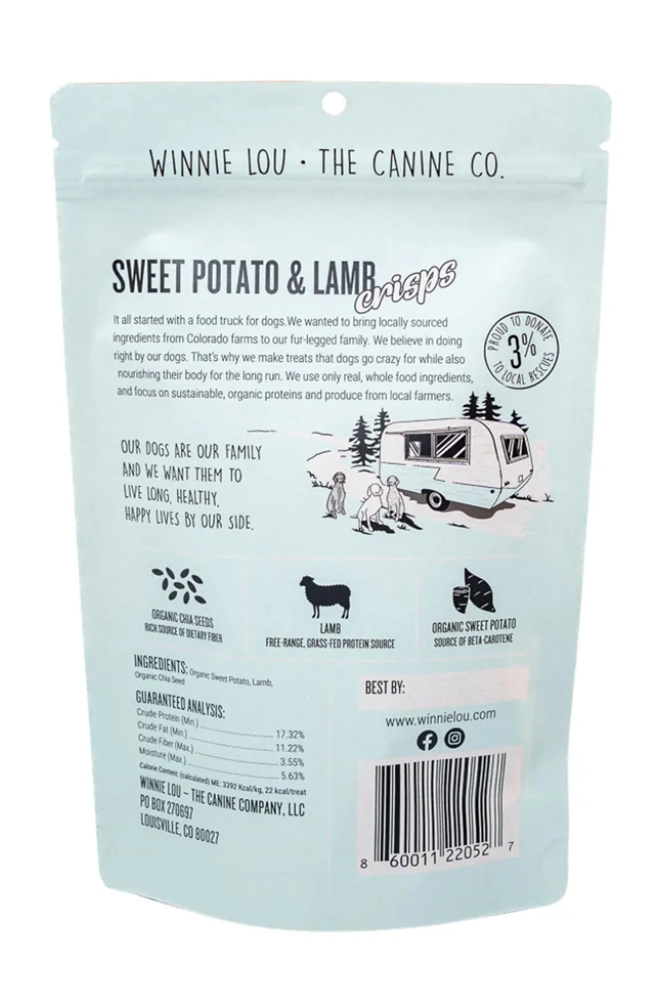 Winnie Lou Sweet Potato and Lamb Crisps Dog Treats - Image 2