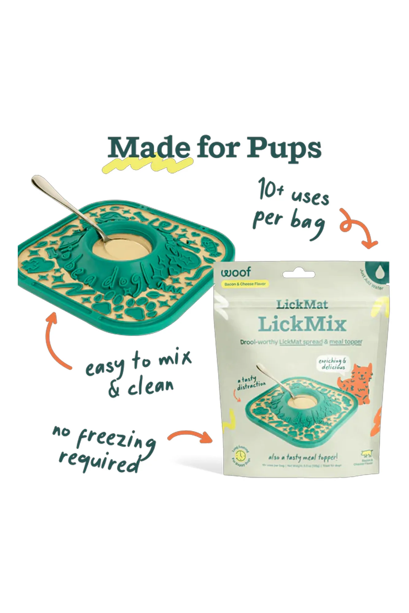 Woof Bacon and Cheese LickMat LickMix - Image 2