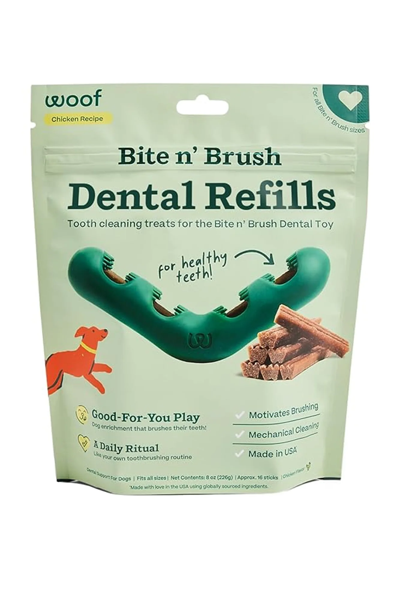 Woof Bite n' Brush Dog Dental Chew Refills