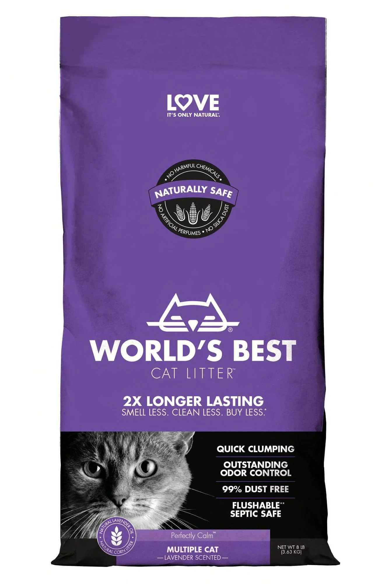 World's Best Multi-Cat Lavender Scented Cat Litter, 15 lb
